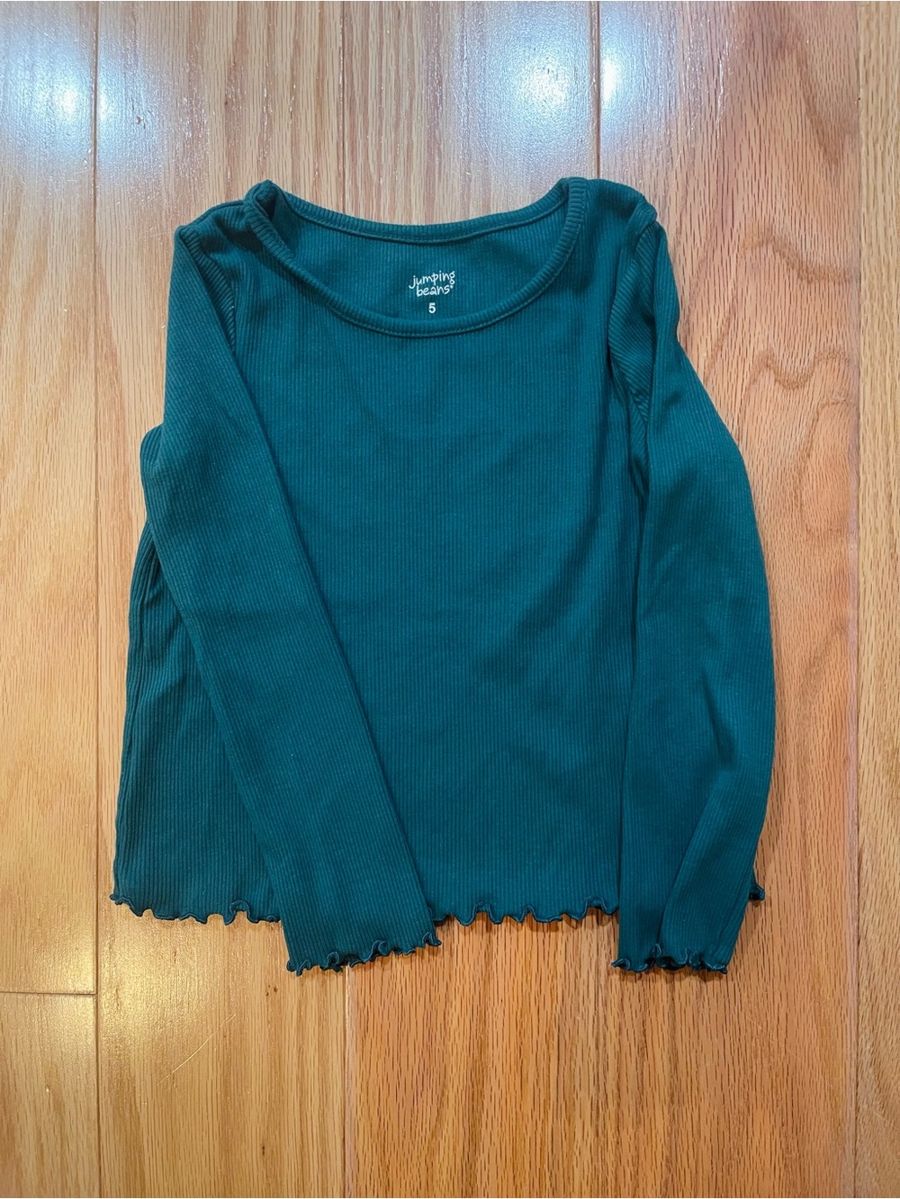 jumping beans Emerald Green Ribbed Long Sleeve Top